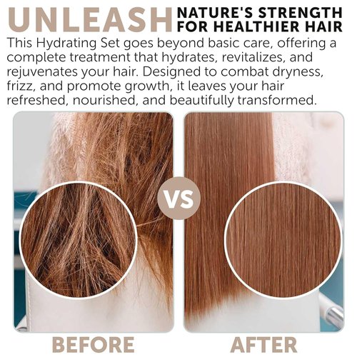 Hydrating Shampoo & Conditioner Set by [Brand Name] - 34 OZ for Dry, Damaged & Oily Hair | Strengthens Roots & Reduces Breakage