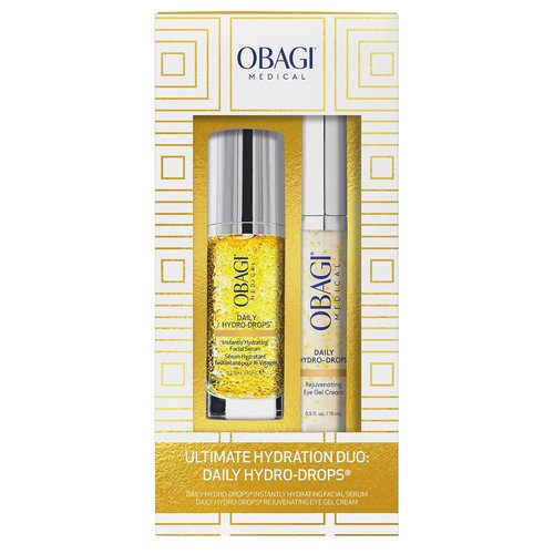 Obagi Daily Hydro-Drops Facial Serum & Eye Gel Cream Set - 1oz Serum Hydrates & 0.5oz Gel Brightens, Smooths, & Depuffs