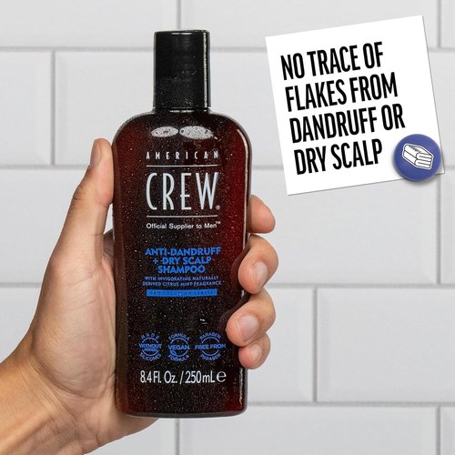 American Crew Anti-Dandruff Shampoo - Citrus Mint Scent for Men, 8.4 fl oz | Soothes Dry Scalp