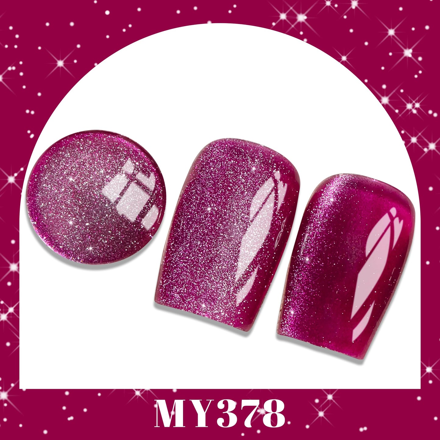 YTD Likomey Cat Eye Gel Nail Polish,15ml Bright Plum Pink Holographic Translucent Neutral Velvet Jelly Sheer Magnetic Dragon Fruit Shimmer Glitter UV Gel with Magnet Stick,MY378