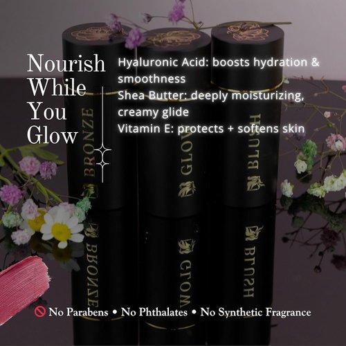 Phoenix Beauty Cream Contour Stick Set - Blush, Bronzer & Highlighter Trio | Hydrating, Buildable Formula with Shea Butter & Vitamin E