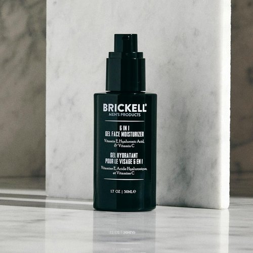 Brickell Men's Gel Face Moisturizer - 6-in-1 Natural & Organic Formula, Unscented, 1.7 oz