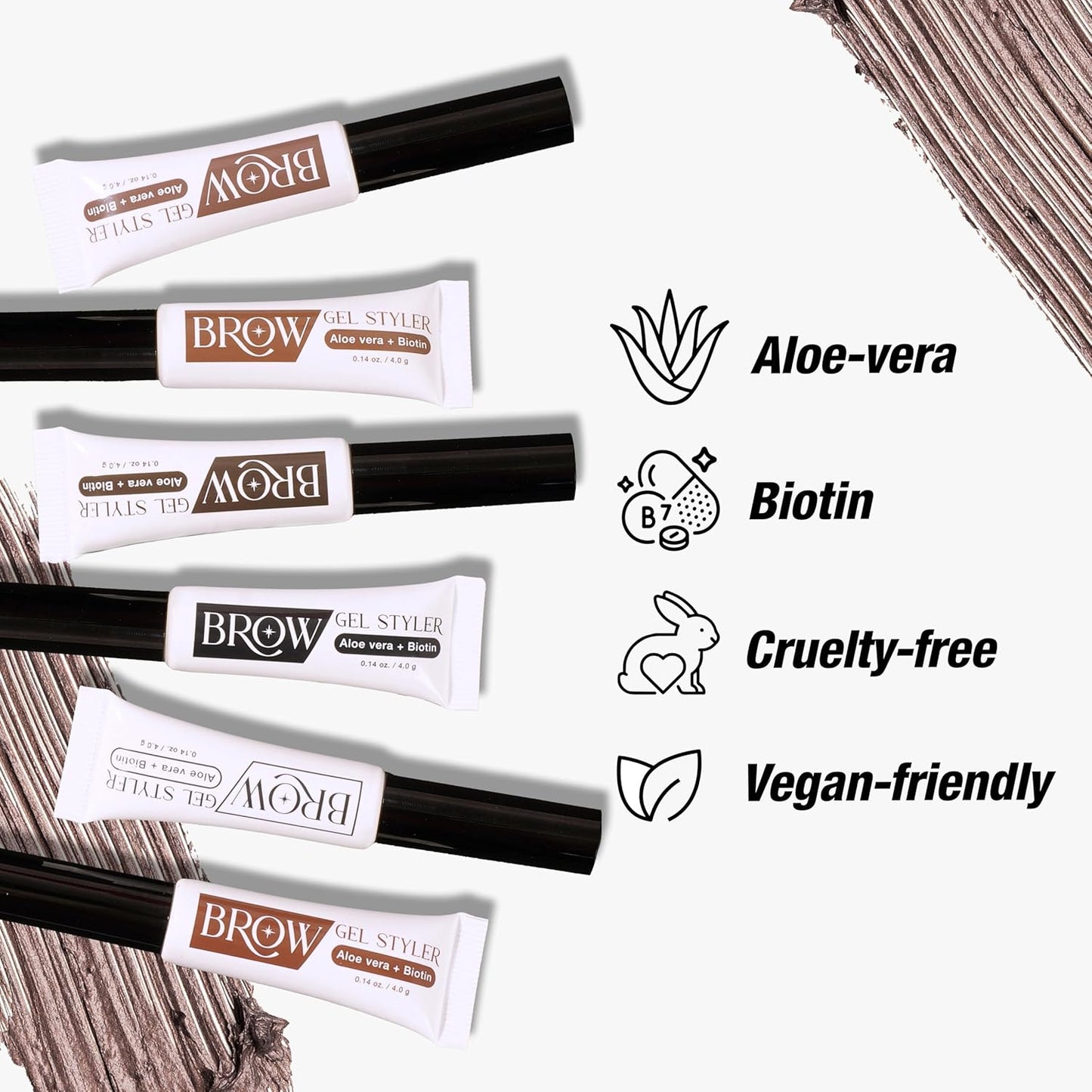 Secret of Pharaoh Brow Gel Styler - Dark Brown Water-Resistant Eyebrow Gel for Natural Lift-Up Definition