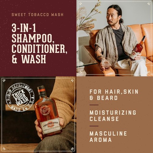 18.21 Man Made 3-in-1 Body Wash, Shampoo & Conditioner - Strengthens & Moisturizes, 32oz