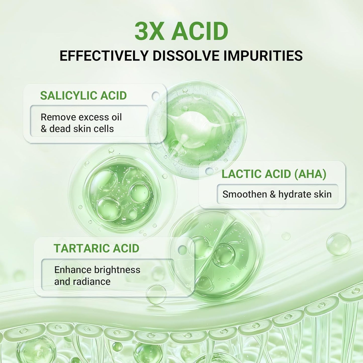 Skiennix 3X Acid Clay Mask - Deep Cleansing Facial Skincare for Pore Minimizing & Detox | 3.53 oz