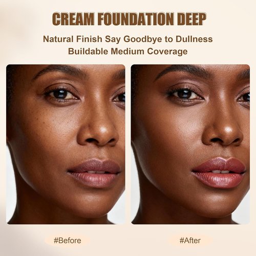 HECI BEAUTY Tinted Foundation Stick - Hydrating Balm to Cream Foundation for Light to Medium Coverage, Deep, 0.25 oz