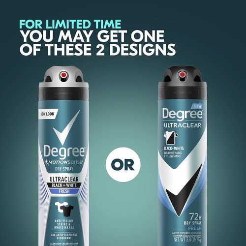 Degree Men Antiperspirant Spray - Black + White | 3 Count Instant Stain Protection, 3.8 oz