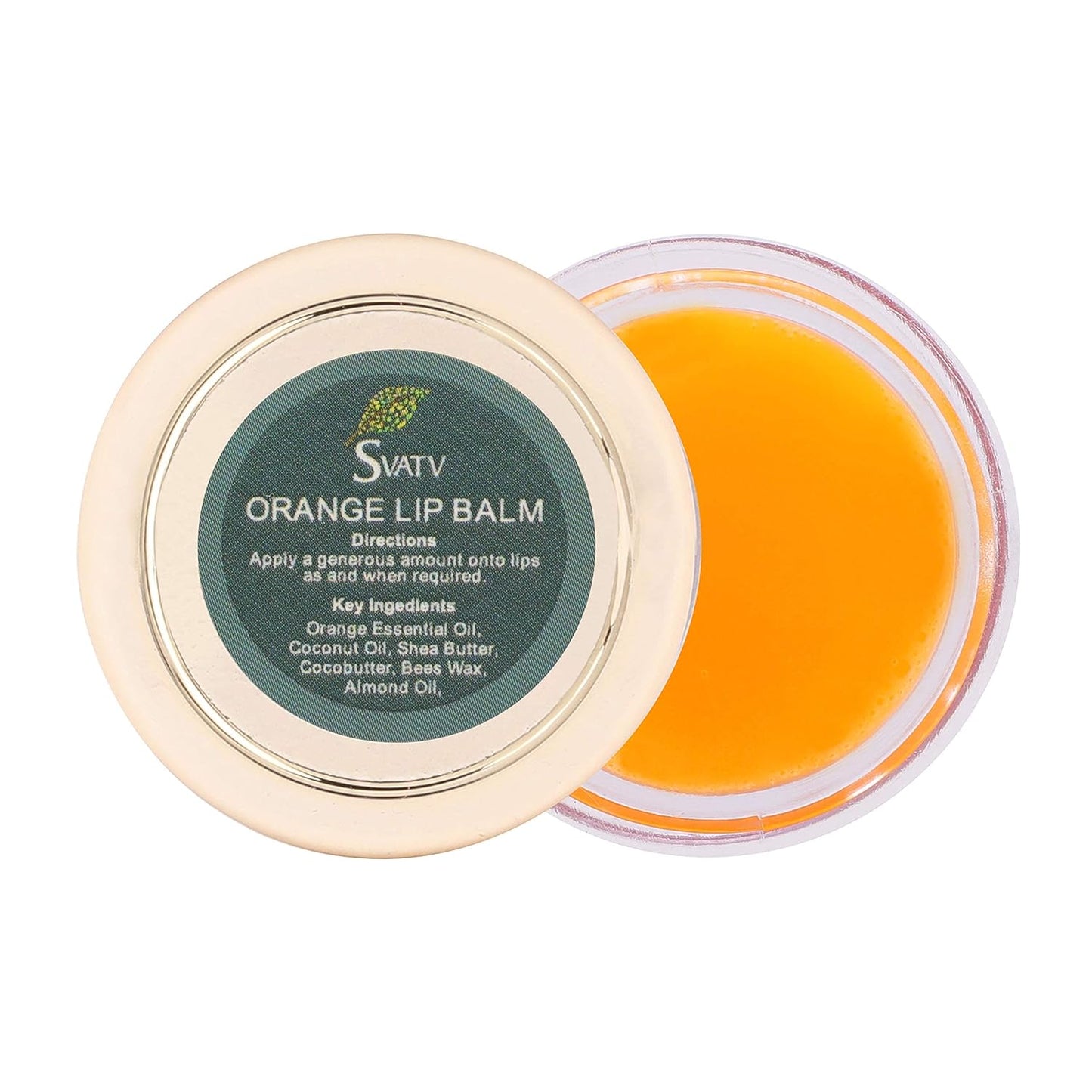 SVATV Orange Flavored Lip Balm. With Natural Ingredients - Shea Butter Beeswax & Coconut Oil To Nourished Repair Dry Or Chapped Lips, Best Moisturizing Lip Balm For Men & Women 15ml / 0.5 Oz