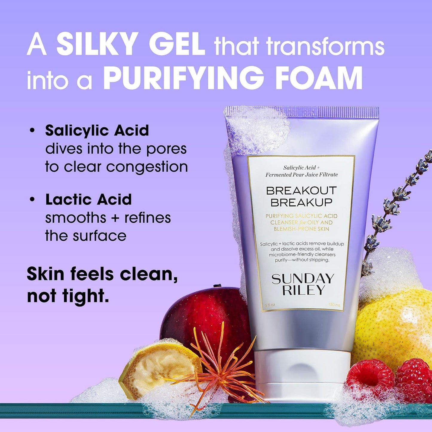 Sunday Riley Salicylic Acid Cleanser - Breakout Breakup Formula for Blemish-Prone Skin