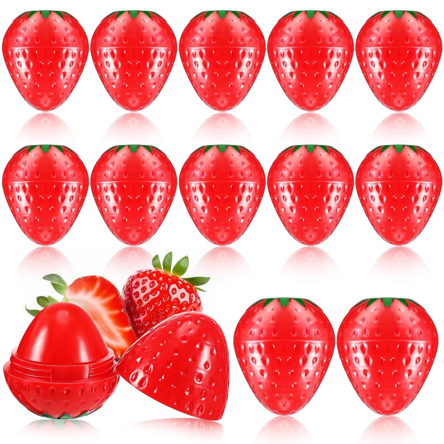 Skiennix Strawberry Lip Balm - 12 Pcs Wrinkle Repair & Moisturizing Hydrating Protectors | Perfect Valentine's Gift