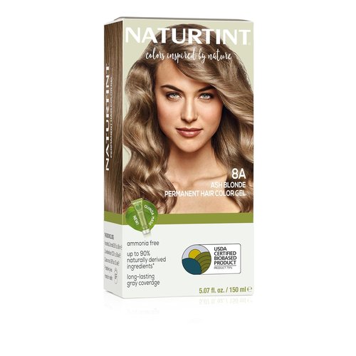 Naturtint 8A Ash Blonde Permanent Hair Color - Ammonia Free, Vegan, 100% Gray Coverage, Long Lasting Results