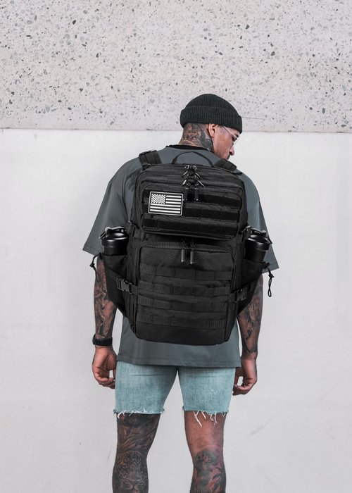 LHI Military Tactical Backpack for Men and Women 45L Army 3 Days Assault Pack Bag Large Rucksack with Molle System - Black