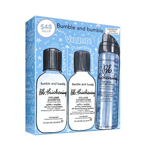 Bumble and bumble. Thickening Hair Volumizing Starter Travel Size Gift Set | Thickening Shampoo, Conditioner + Dryspun Texture Spray | Includes 3 Pieces |For Fine to Medium Hair| Perfect for Gifting