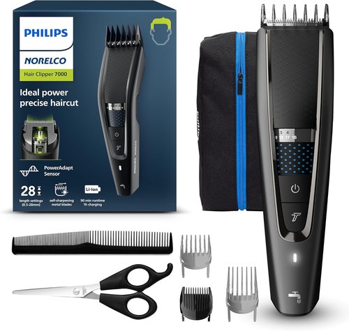 Philips Norelco Hair Clipper 7000 - Precision Beard Trimmer with 28 Length Settings & 90 Min Runtime