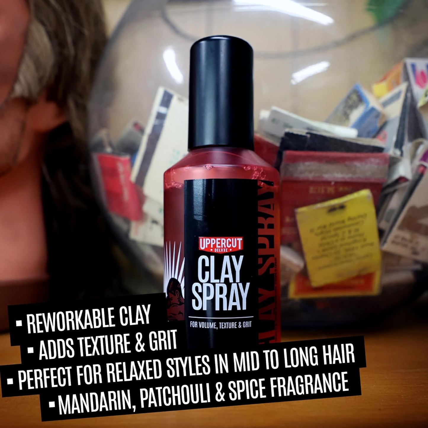 Uppercut Deluxe Clay Spray for Men - 5.0 oz Texturizing Volume Spray for Medium to Long Hair
