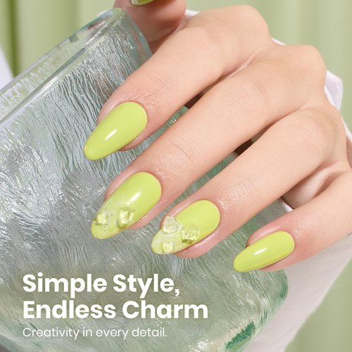 Beetles Green Gel Nail Polish - Fresh Pistachio 15ML/0.51Fl Oz, Light Green Gel Nail Polish, Neon Lime Color Soak Off UV LED Lamp Pastel Nails Art, Manicure Salon DIY Spring Day Nails