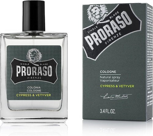 Proraso Cologne - Earthy Cypress & Vetiver Fragrance for Men | 3.4oz Woody Eau de Cologne