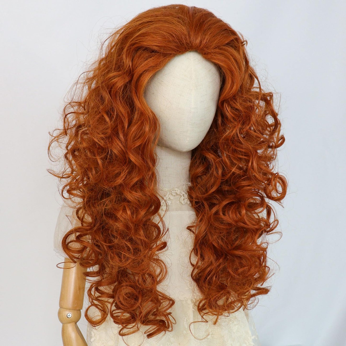 HUNIGIR Kids Orange Wig Girls Red Orange Wig Long Fluffy Curly Wig Ginger Princess Cosplay Wig Heat Resistant Synthetic Halloween Costume Wig with Wig Cap (Orange)