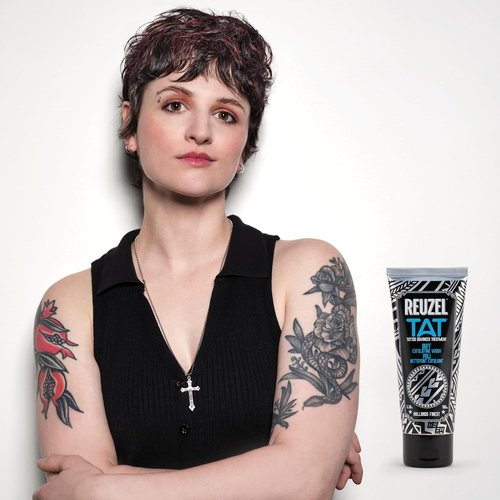 Reuzel Buff Exfoliating Wash - Gentle Tattoo Cleanser Scrub for Brightness & Definition | 3.38 oz Vegan Formula