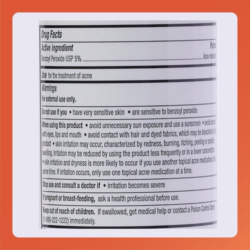 Rugby Benzoyl Peroxide Wash USP 5% - Acne Treatment for Clear Skin - 8 Fl. Oz.