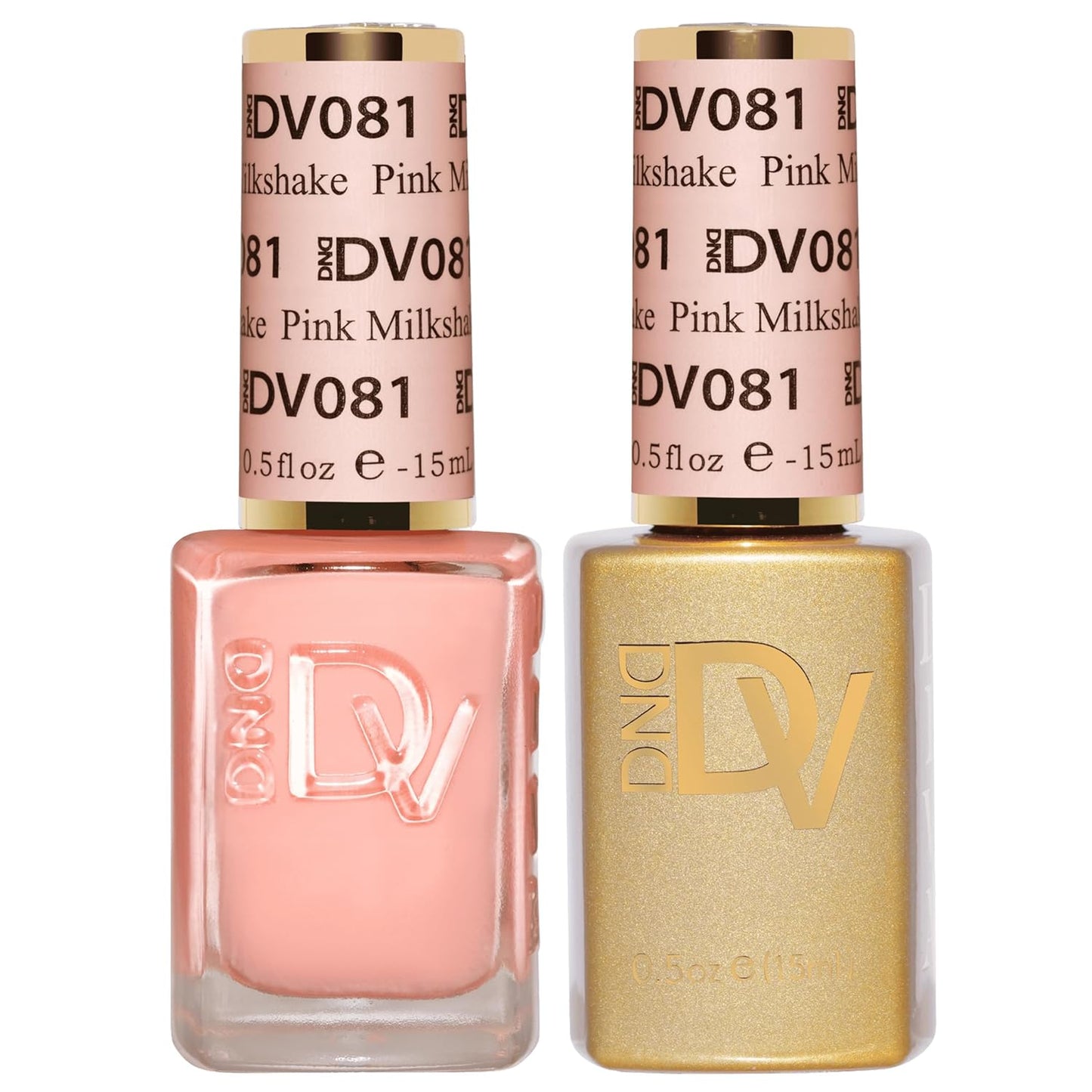 DND Gel Polish Set - Coquette Collection | UV/LED Gel & Air Dry Nail Lacquer Duo - 081 Pink Milkshake, 0.5 Fl Oz