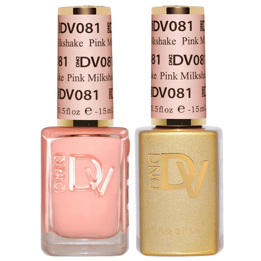 DND Gel Polish Set - Coquette Collection | UV/LED Gel & Air Dry Nail Lacquer Duo - 081 Pink Milkshake, 0.5 Fl Oz