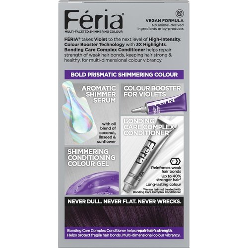 L'Oreal Paris Feria Hair Color - Multi-Faceted Shimmering Permanent Dye | V28 Midnight Violet