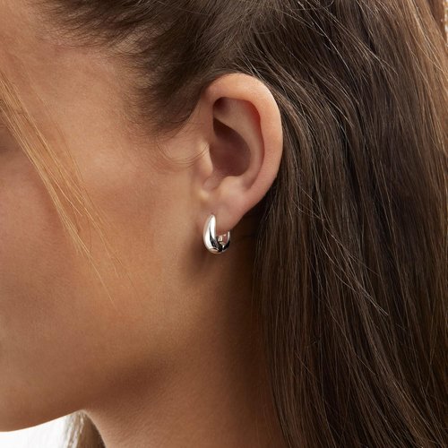 Amazon Essentials 14K Gold or Sterling Silver Plated Teardrop Huggie Hoop 12mm