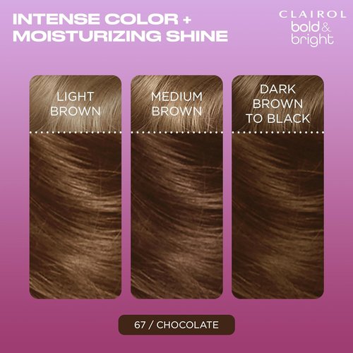 Clairol Bold & Bright Hair Dye - Rich 67 Chocolate Color | Long-Lasting Permanent Formula