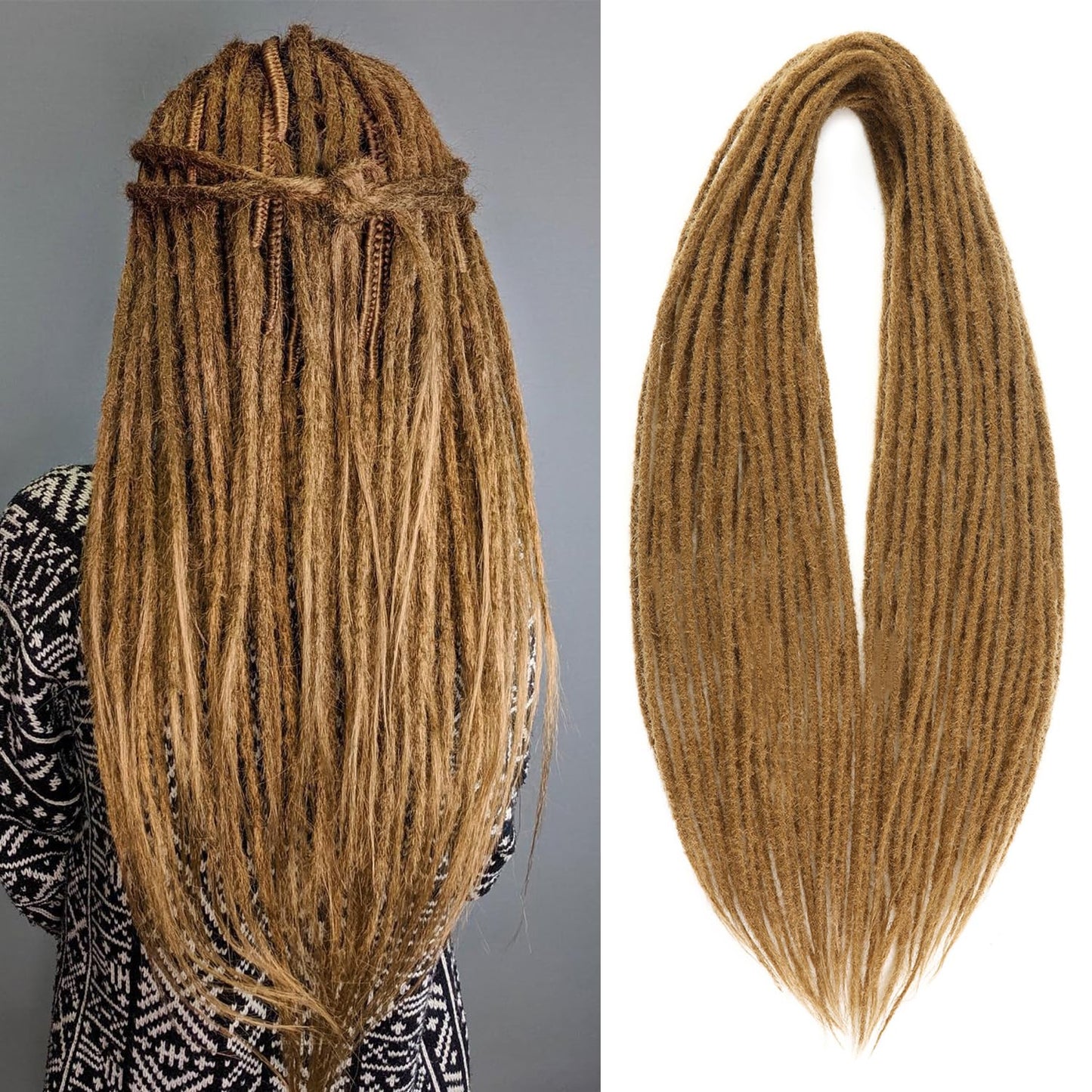 WIGNEE 24 Inches Double Ended Dreadlock Extensions Straight Synthetic Dreadlock Extensions 10 Strands Dreads Extensions (24 Inch, 27)