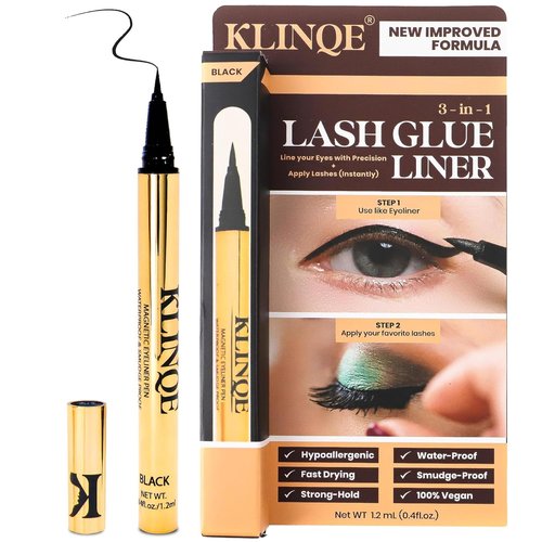 Black Eyeliner Magnetic Lash Glue - Latex-Free Adhesive for Strong Hold & Smudge-Proof Wear