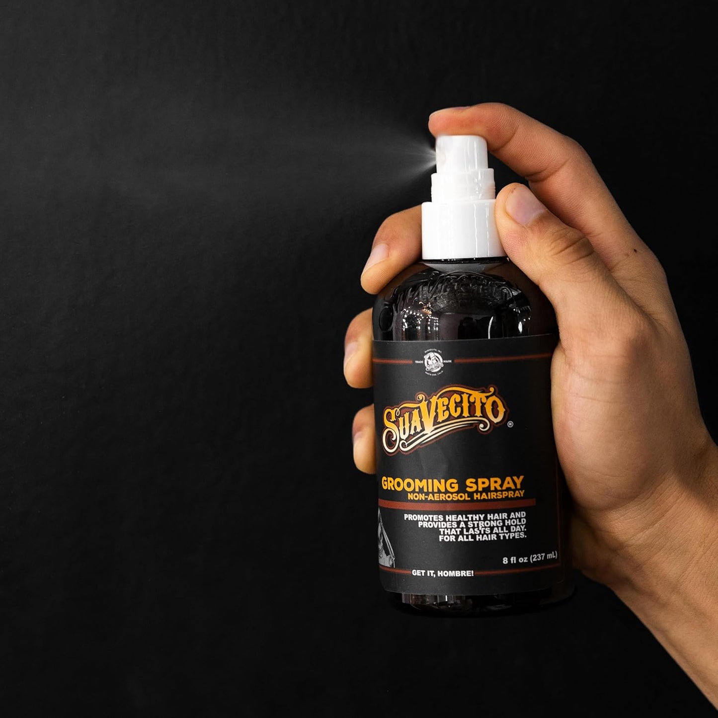Suavecito Grooming Non-Aerosol Hairspray - 8 oz | Classic Barber Scent, Strong Hold for All Hair Types