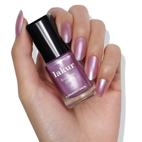 LONDONTOWN Lakur Nail Polish - Non-Toxic, Chip-Resistant Formula | Shimmery Glittery Purple, Amethyst on Ice, 0.40 fl oz