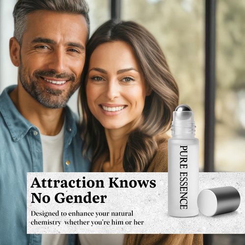 Pure Essence Pheromone Oil - The Original Pheromone Infused Essential Oil - For Men and Women - TSA Ready. Clean, Euphoric Scent - 1/3 oz (10 ml)