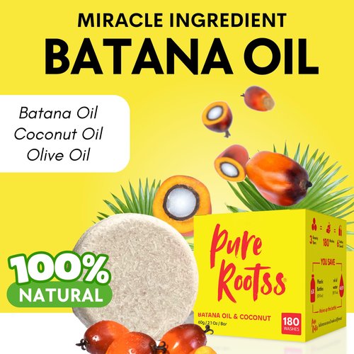 Batana Oil Shampoo and Conditioner Bar Set 3- Natural Solid Hair Growth Shampoo Soap Bars Set for Women with Straight, Curly Hair for Thinning, Hair Loss, Regrowth, Thickening