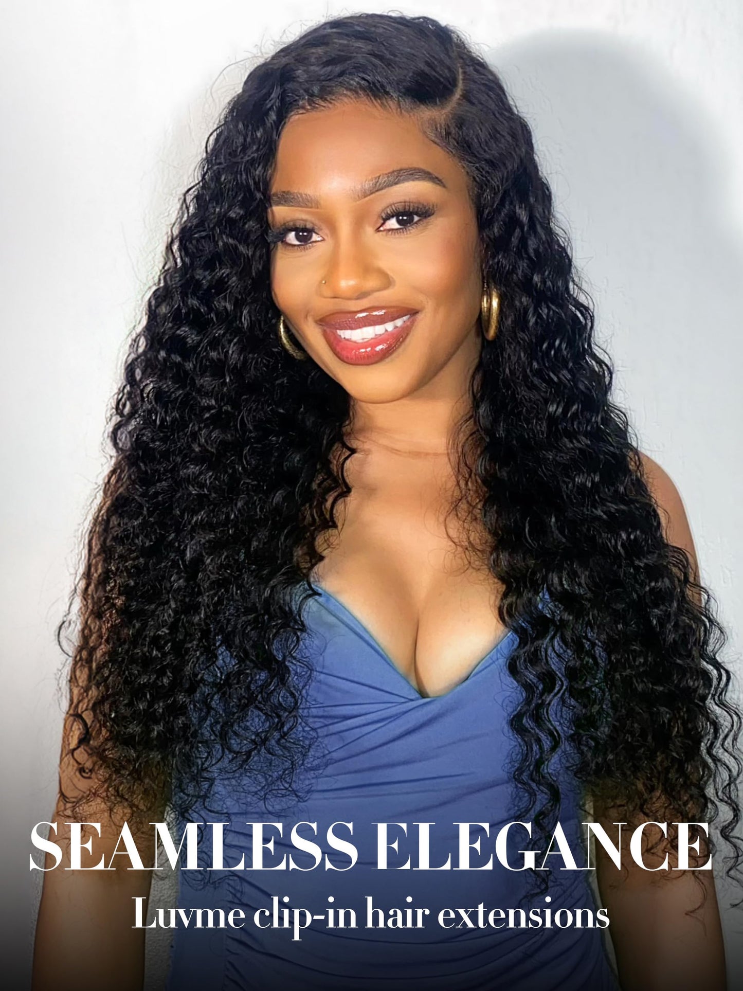 LUVME Clip in Hair Extensions Real Human Hair, Remy Human Hair Extensions Clip ins for Women, Natural Human Hair, 16inch 135g 9Pcs, Natural Black