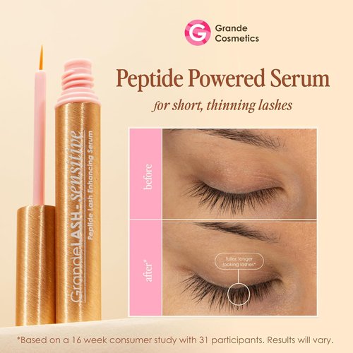 Grande Cosmetics GrandeLASH - Prostaglandin-Free Peptide Lash Serum for Fuller, Longer-Looking Lashes | Gentle & Nourishing Formula