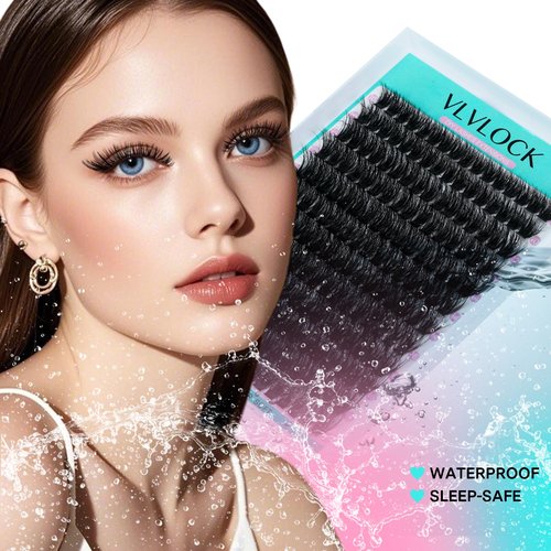 Lash Clusters Kit 100D Lash Extension Kit Cluster Eyelash Extensions 10-18mm Volume Eyelash Clusters D Curly Eyelash Extension Kit 3D Wispy Lash Clusters DIY Individual Lashes(10-18MM-100D Kit)