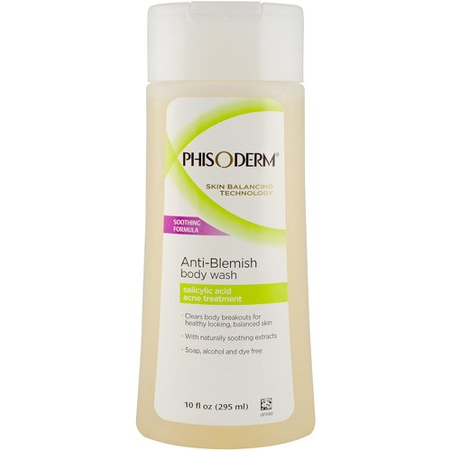 Phisoderm Anti-Blemish Body Wash - Clear Skin Formula | 10-Ounce Size