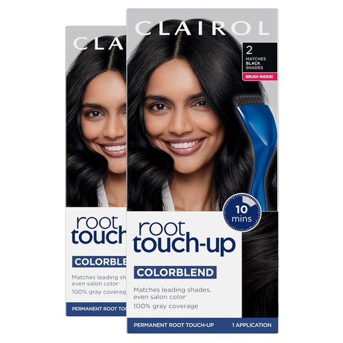 Clairol Root Touch-Up | Nice'n Easy Permanent Hair Dye - 2 Pack of Black Color for Quick Coverage