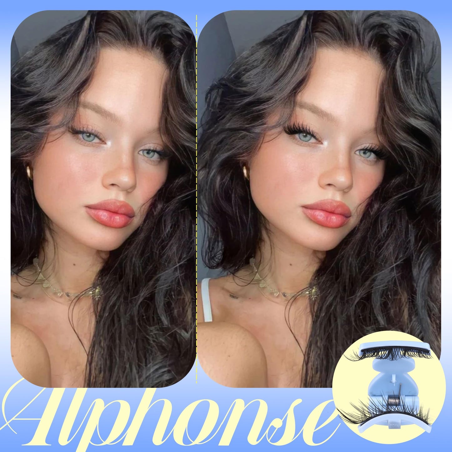 Fluffy Magnetic Eyelashes with Applicator 16mm Cat Eye Lashes Magnetic without Eyeliner 3.0 Upgrade Magnetic Lashes with Clamp Reusable Pestañas Magnéticas Naturales by ALPHONSE