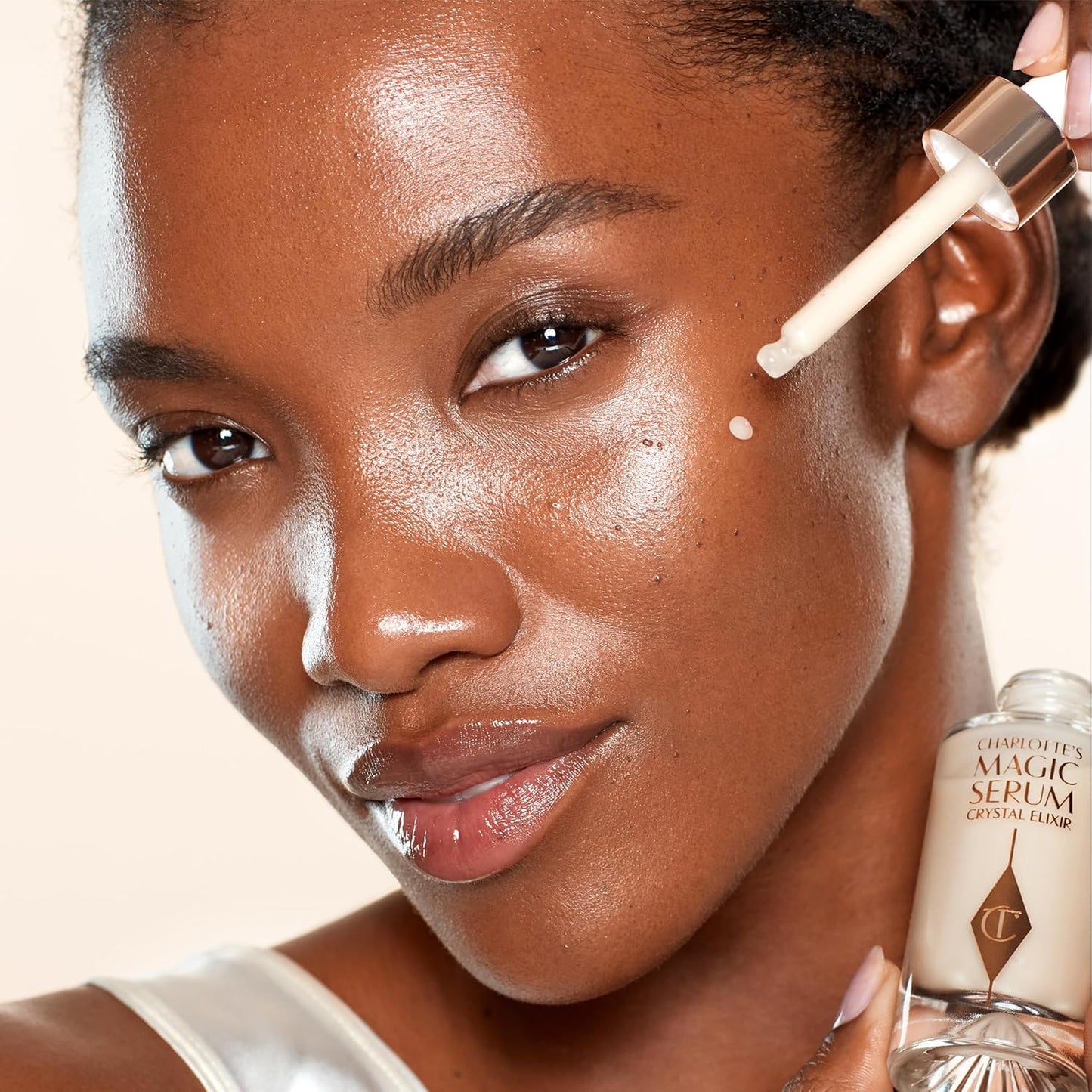 Charlotte Tilbury Magic Serum Crystal Elixir - Firming Peptide Serum for Face & Neck - Ideal Skincare Gift Set