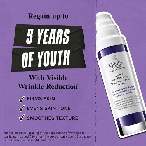 Kiehl's Daily Micro-Dose Retinol Facial Serum - Anti-Aging, Hydrating, Paraben-Free, 1 oz