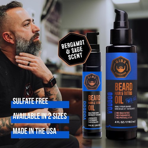 GIBS Beard Oil - Softens & Strengthens Beard Growth, Moisturizes Skin | Available in 4 Scents & 2 Sizes
