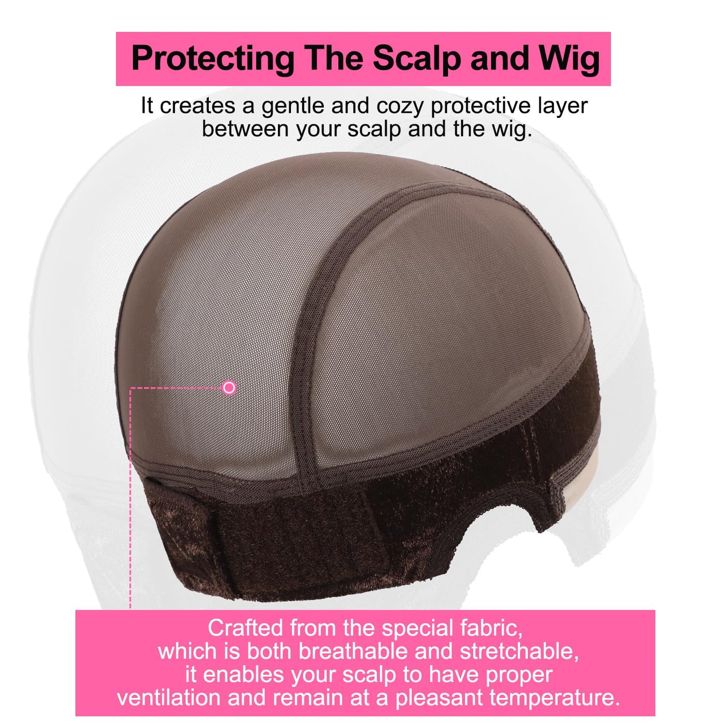 Wig Cap,Wig Grip Cap for Glueless Wigs Non Slip 4x5 HD Wig Band Caps for Women Lace Front keep Wig in Place (brown)