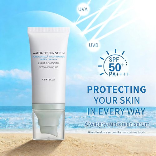Centella Korean Sunscreen SPF 50+ - Lightweight Mineral Formula for Sensitive Skin | 1.7 oz