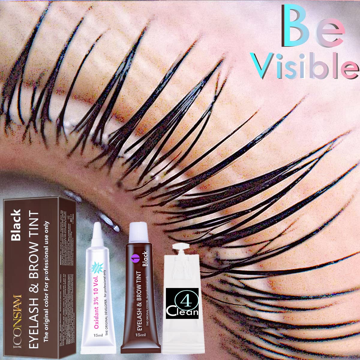 Skiennix Black Lash Tint Kit - Keratin Eyelash & Eyebrow Dye for Voluminous 6-Week Tint