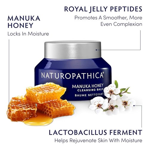 Naturopathica Manuka Honey Cleansing Balm - Nourishing Daily Facial Cleanser - Vegan, 2.8 oz (80 ml)