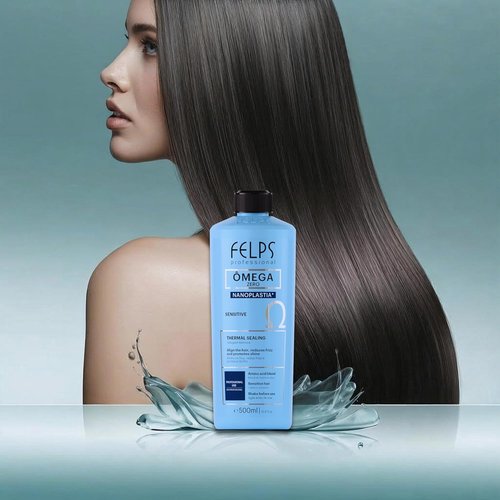 Felps Professional Omega Sensitive - Brazilian Keratin Blowout Treatment - Formaldehyde Free, 500ml/16.90oz