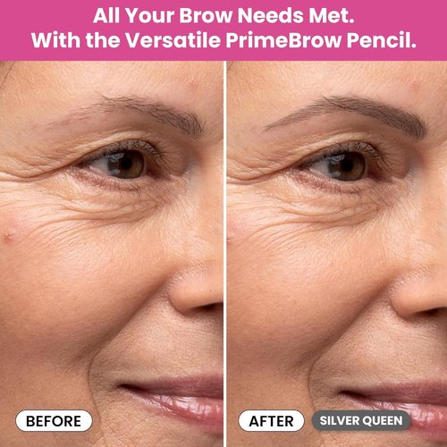 Prime Prometics PrimeBrow Pencil – Ultra-Precise Tip for Natural, Hair-Like Strokes | Smudge-Proof & Long-Lasting (Silver Queen)